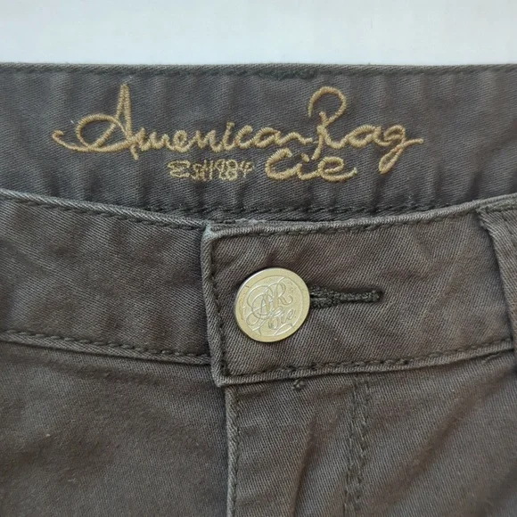 American Rag Cie Skinny Ankle Pants Junior 13R Black Olive Pockets - Picture 2 of 15